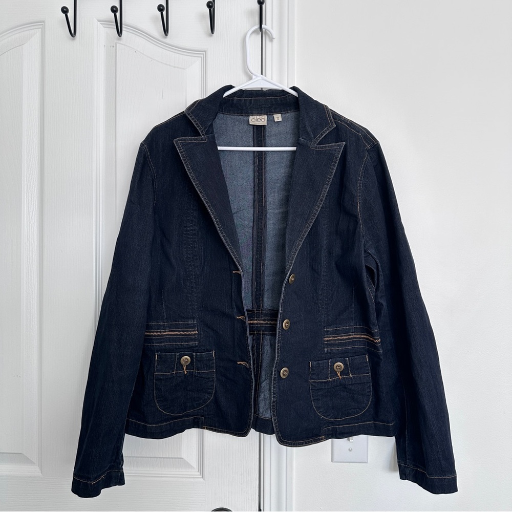 Cleo Dark Blue Denim Blazer